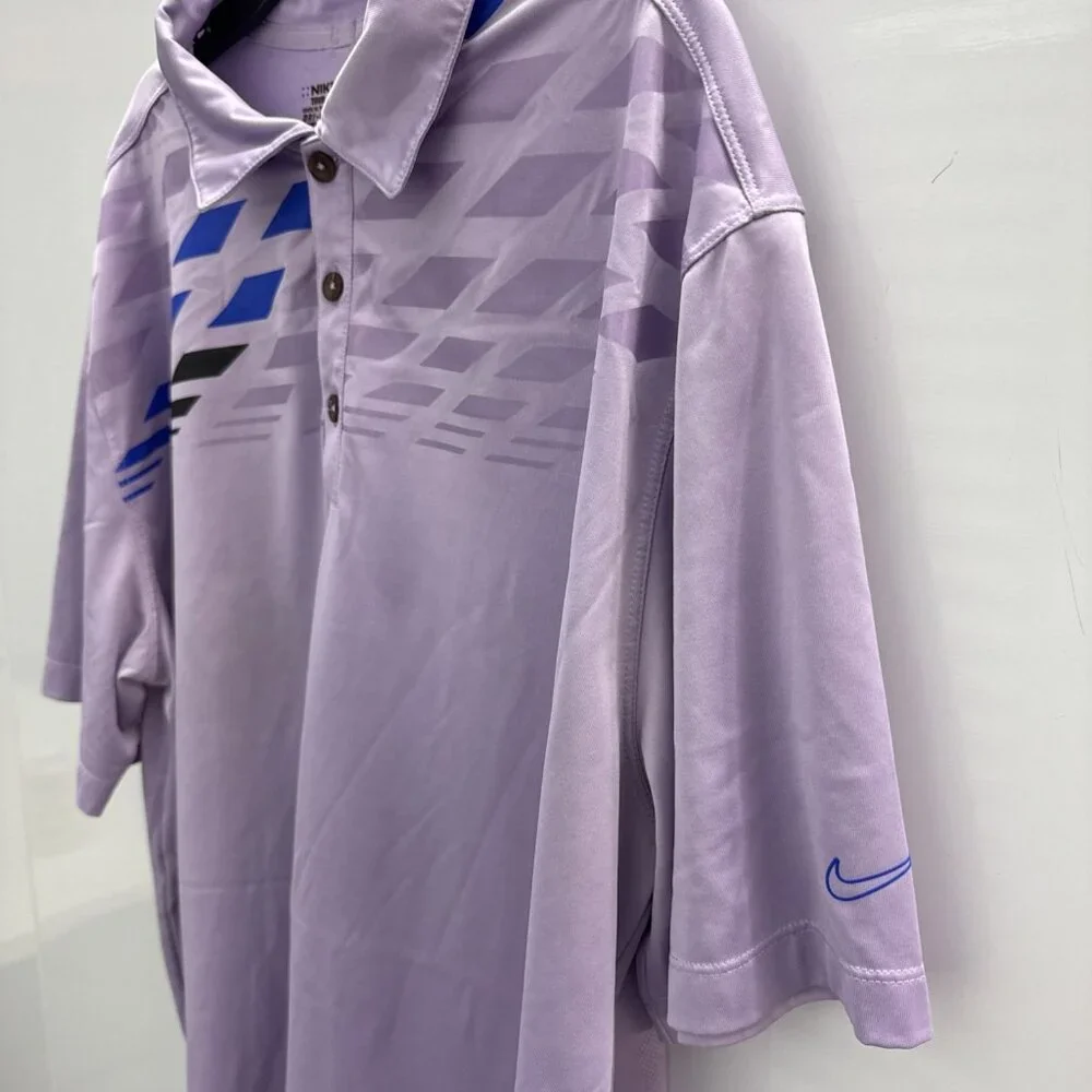 Nike Golf Tour Performance Dri-Fit Polo Shirt-Purple W/ Graphic. Men's Size‎ XL